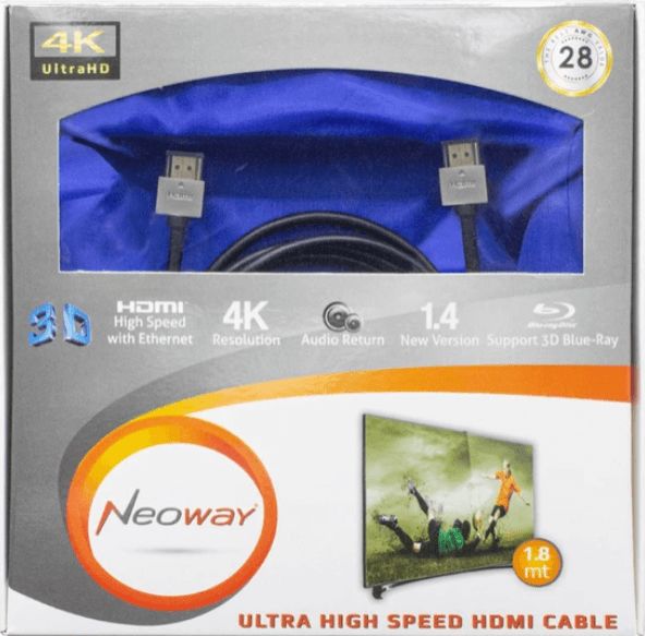 Neoway 1.4V 4K Slim HDMI Kablo 1.8mt