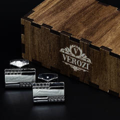 Verozi Kol Düğmesi - Dikdörtgen Gövde Desenli Füme Renkli Gövde - KDFKDF