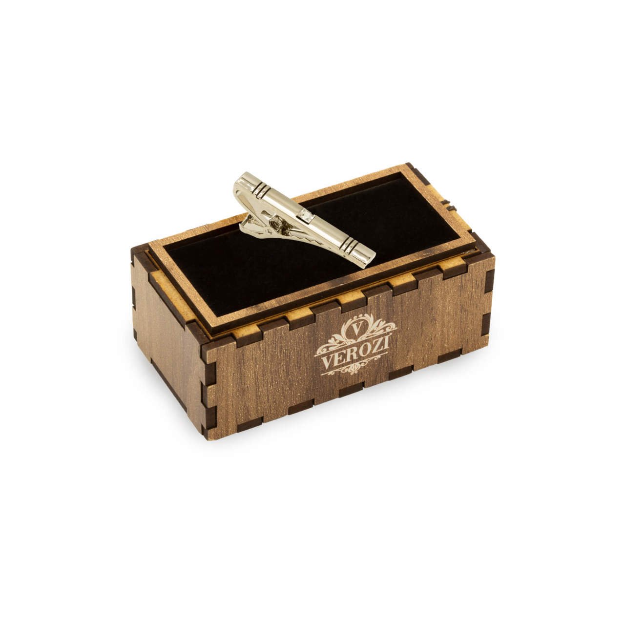 Verozi Kravat İğnesi - Kısa Taşlı Gümüş Renkli - KIKFTG009