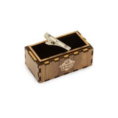 Verozi Kravat İğnesi - Kısa Taşlı Gümüş Renkli - KIKFTG009