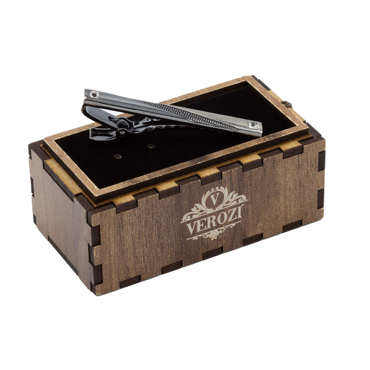 Verozi Kravat İğnesi - Uzun Taşlı Füme Renkli - KIUFTF007