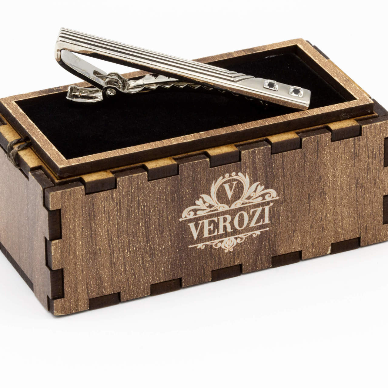 Verozi Kravat İğnesi - Uzun Taşlı Gümüş Renkli - KIUFTG004