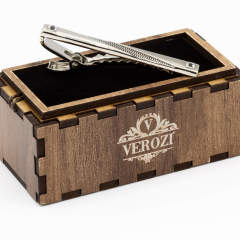 Verozi Kravat İğnesi - Uzun Taşlı Gümüş Renkli - KIUFTG007