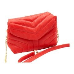 Verozi Kırmızı Deri Görünümlü Kadın Omuz Çantası